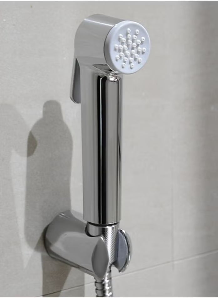 Stainless Steel Shattaf Hand Spray Set Handheld Toilet Bidet Sprayer with Flexible Hose & Wall Mount Jet Spray - Image 5